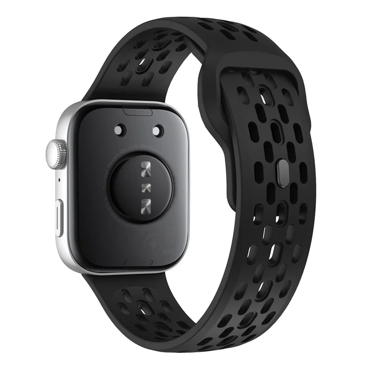 For Huawei Watch Fit 4  /  Fit 3 Watch Band Holes Design Silicone Wrist Strap - Black