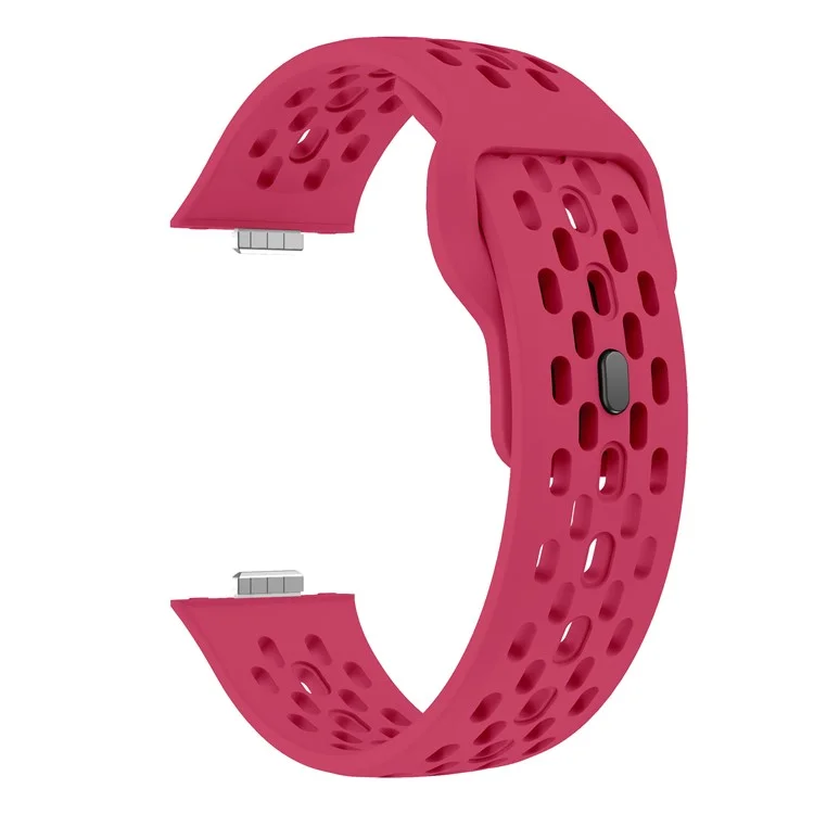 For Huawei Watch Fit 4  /  Fit 3 Watch Band Holes Design Silicone Wrist Strap - Red