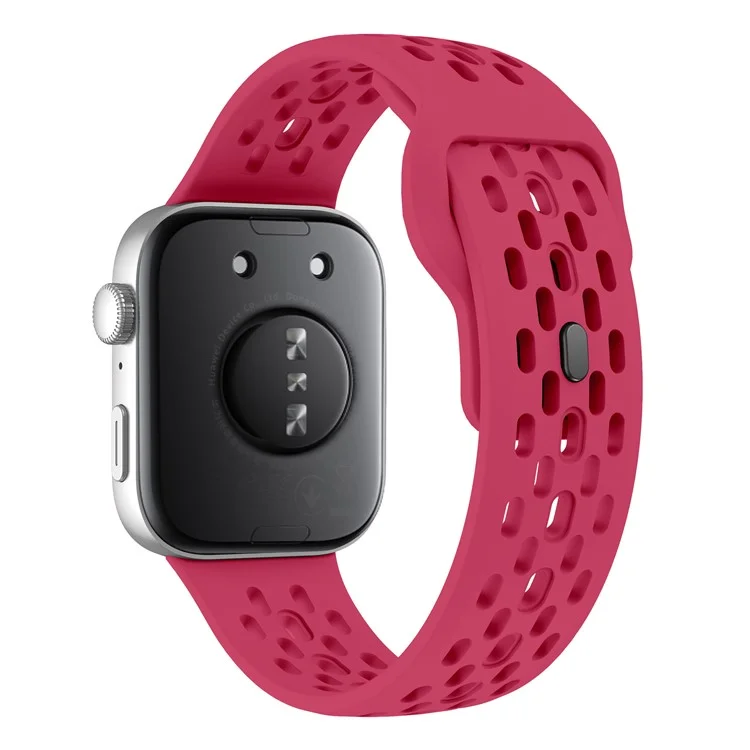 For Huawei Watch Fit 4  /  Fit 3 Watch Band Holes Design Silicone Wrist Strap - Red