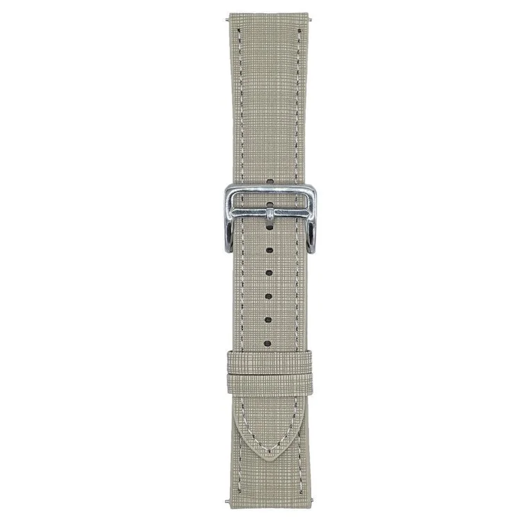 Pour Huawei Watch GT 5 41mm Bracelet de Montre 18mm Motif Tressé à Carreaux en Cuir - Beige
