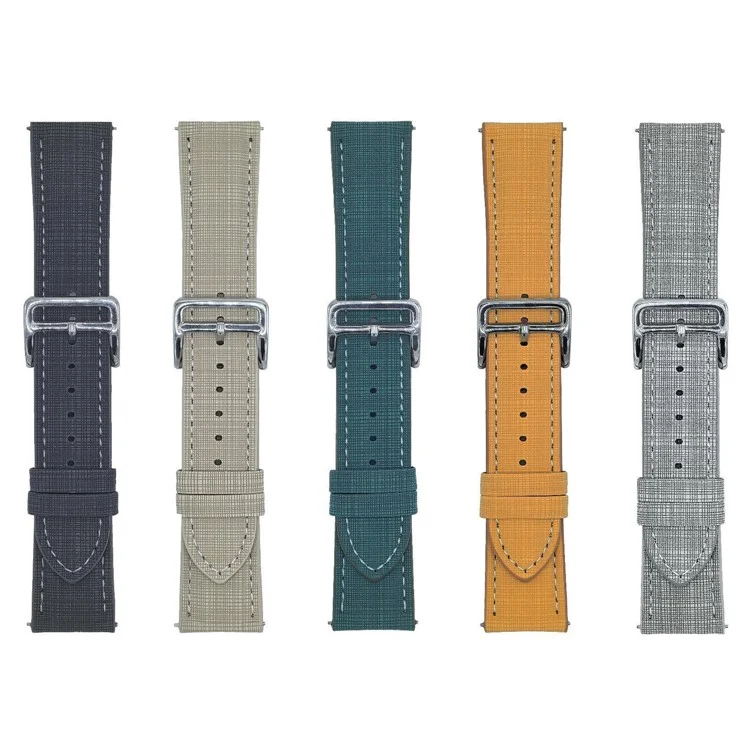 For Huawei Watch GT 5 46mm Watch Band 22mm Braided Checkered Pattern Leather Wrist Strap - Orange