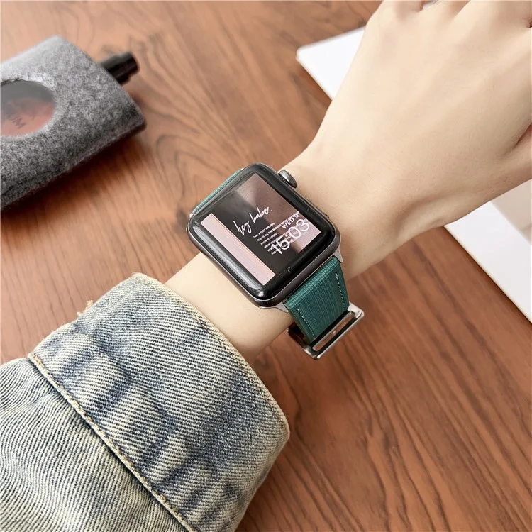 Watch Band For Apple Watch Series 10 Ultra 9 8 7 SE 6 5 4 3 2 1 46mm 49mm 45mm 44mm 42mm Braided Checkered Pattern Leather Wrist Strap - Orange