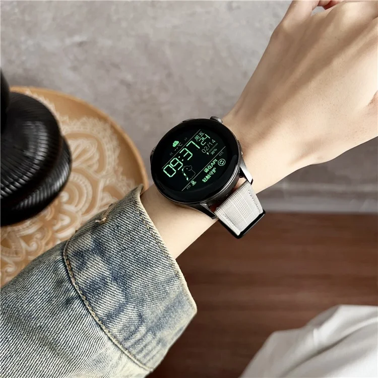 Correa de Reloj Trenzada de 20mm con Patrón de Cuadros y Hebilla de Anillo para Samsung Galaxy Watch7 44mm / 40mm - Verde Oscuro