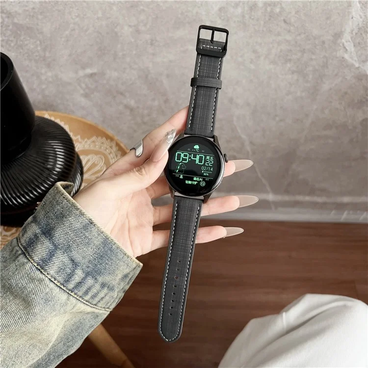 Correa de Reloj Trenzada de 20mm con Patrón de Cuadros y Hebilla de Anillo para Samsung Galaxy Watch7 44mm / 40mm - Verde Oscuro