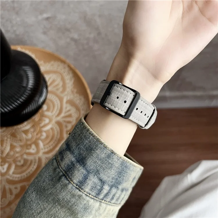For Huawei Watch GT 5 46mm Watch Band 22mm Braided Checkered Pattern Ring Buckle Leather Wrist Strap - Dark Green