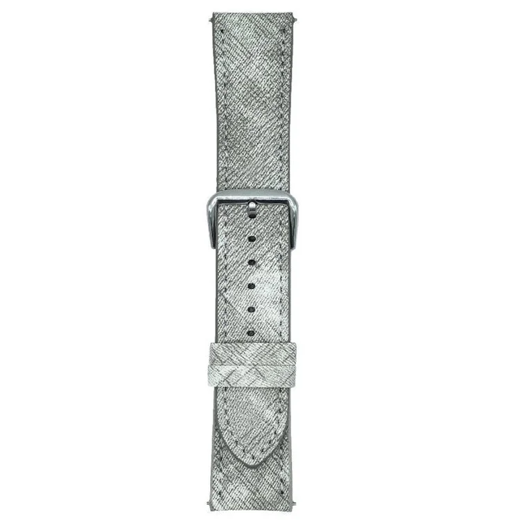 For Huawei Watch GT 5 46mm Watch Bands Universal 22mm Leather Wrist Strap with Steel Buckle - White