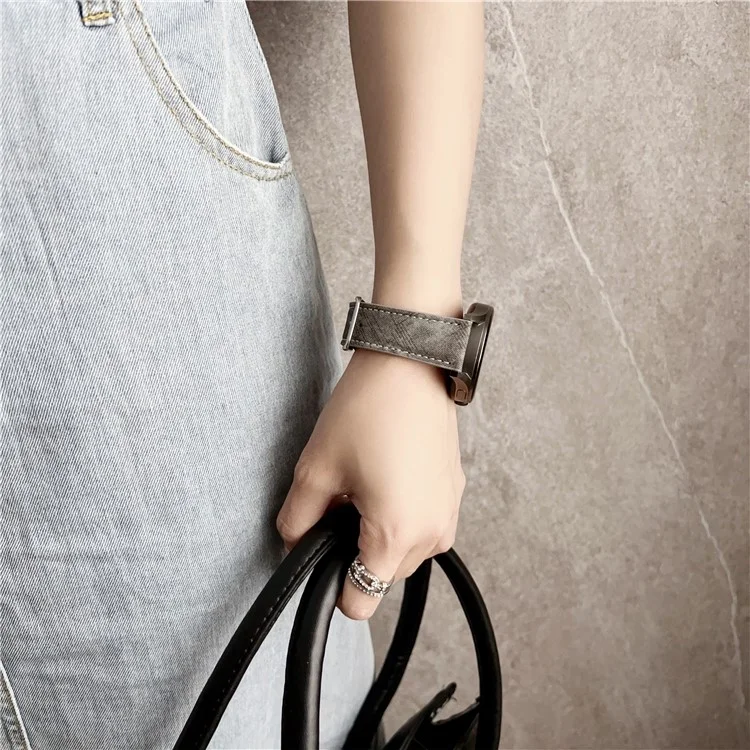 For Huawei Watch GT 5 46mm Watch Bands Universal 22mm Leather Wrist Strap with Steel Buckle - White
