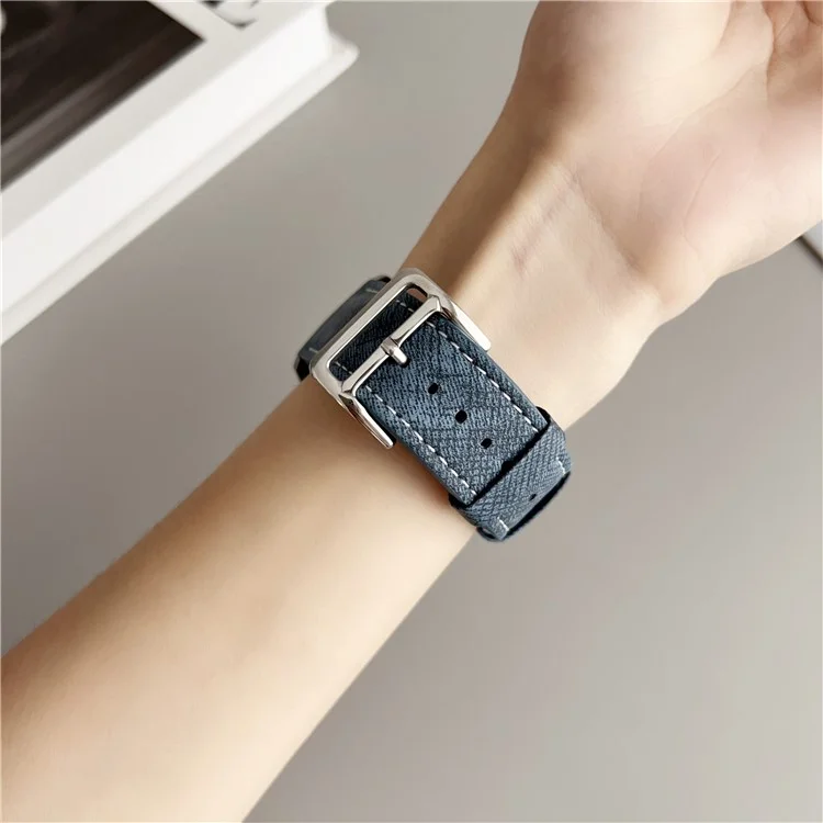 Para Samsung Galaxy Watch7 / Watch6 Pulseiras Universal 20mm Pulseira de Couro Ajustável - Índigo