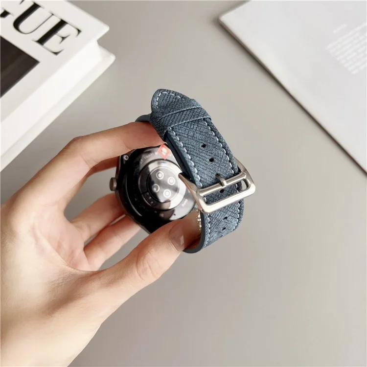 Para Samsung Galaxy Watch7 / Watch6 Pulseiras Universal 20mm Pulseira de Couro Ajustável - Índigo