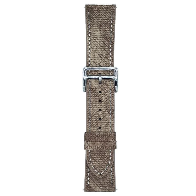 For Huawei Watch GT 5 46mm Bands Universal 22mm Adjustable Leather Watchband Wrist Strap - Cream Coffee