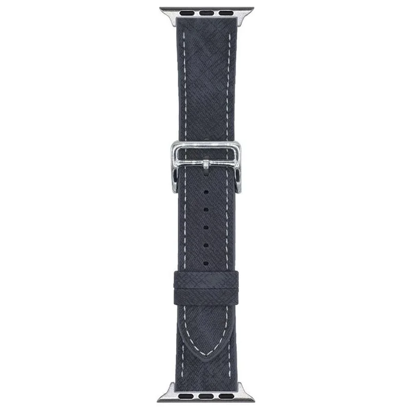 Bracelet en Cuir pour Apple Watch Series 10 Ultra 9 8 7 SE 6 5 4 3 2 1 46mm 49mm 45mm 44mm 42mm Bracelet de Remplacement - Noir