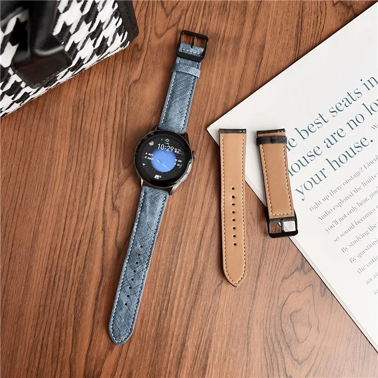 Correa de Cuero con Hebilla de Doble Lazo para Huawei Watch GT 5 41mm Correas de Reloj Universales de 18mm - Negro