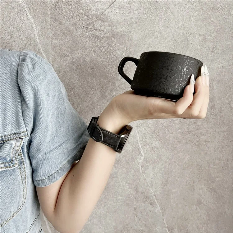 Correa de Cuero con Hebilla de Doble Lazo para Huawei Watch GT 5 41mm Correas de Reloj Universales de 18mm - Negro