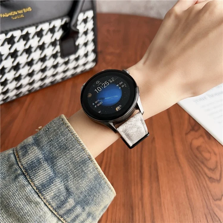 Doppelschlaufen Schnalle Lederarmband Für Huawei Watch GT 5 46mm Uhrenarmbänder Universal 22mm Armband - Schwarz