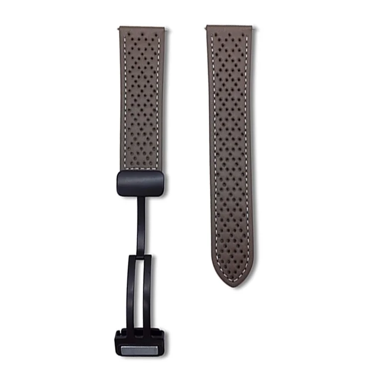 Correa de reloj de cuero de microfibra para Samsung Galaxy Watch7 / Watch6 de 20 mm, transpirable con cierre magnético - Marrón