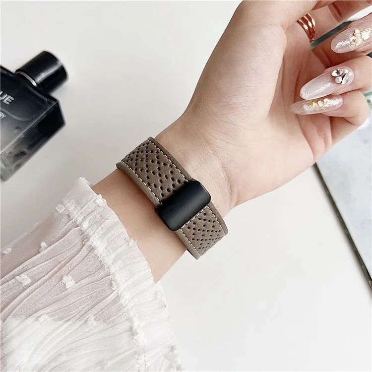 For Huawei Watch GT 5 46mm Microfiber Leather Watch Bands 22mm Breathable Magnetic Strap - Black