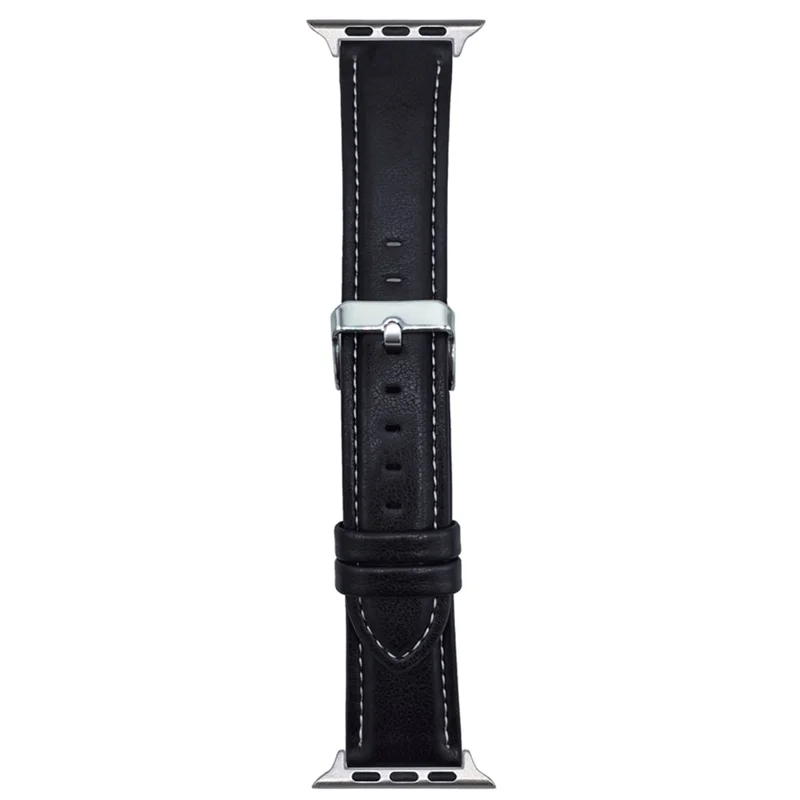Correa de Cuero Estilo Piel de Caballo Salvaje para Apple Watch Series 10 9 8 7 SE 6 5 4 3 2 1 42mm 41mm 40mm 38mm - Negro