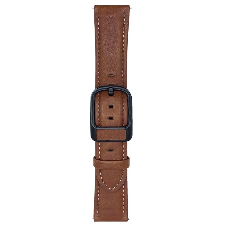 Per Huawei Watch GT 5 41mm Cinturino 18mm Texture Cavallo Pazzo Stile Marsupio Fibbia Cinturino in Pelle - Giallo Marrone
