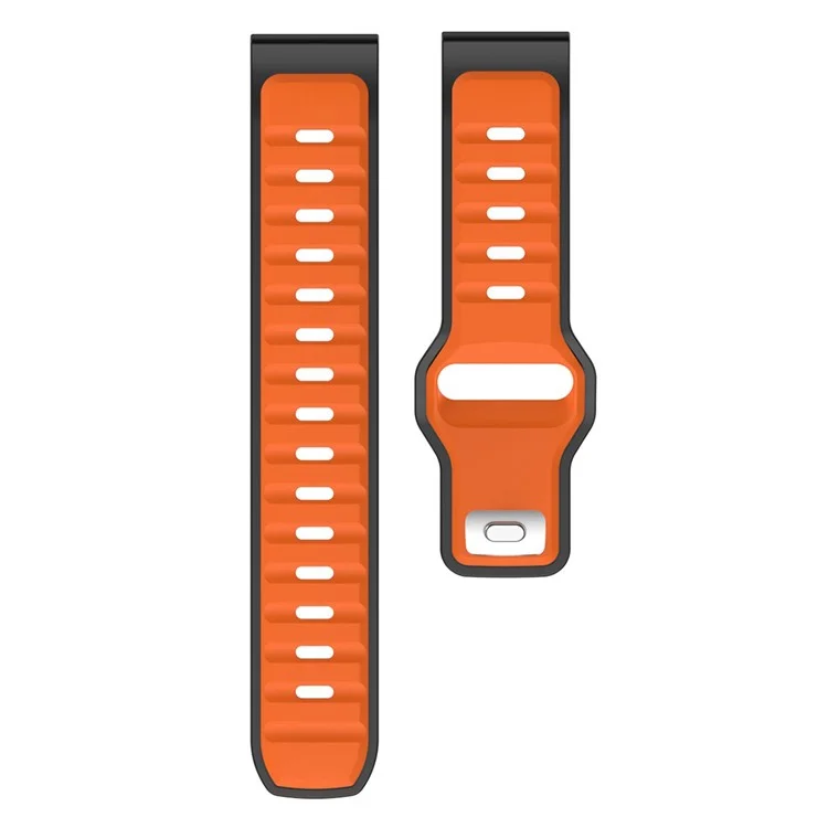 Correa de silicona de 20 mm para Samsung Galaxy Watch7 40mm/44mm/Huami Amazfit Active 2, banda deportiva de doble color para muñeca - Naranja / Negro