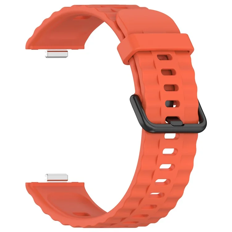 Silicone Strap with Black Buckle for Huawei Watch Fit 4 Pro / 4 / 3 Breathable Watch Band - Orange