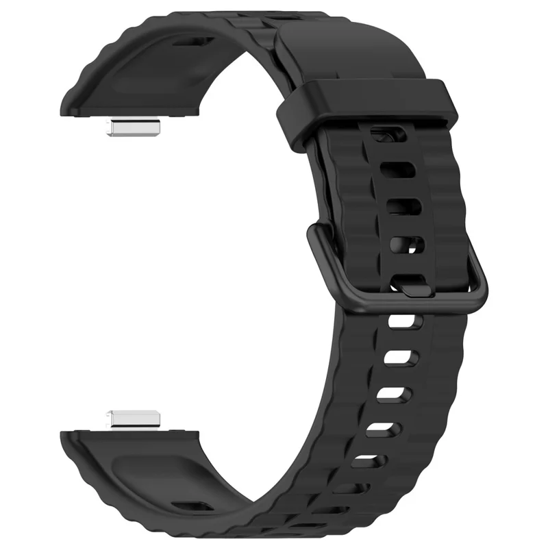 Silicone Strap with Black Buckle for Huawei Watch Fit 4 Pro / 4 / 3 Breathable Watch Band - Black