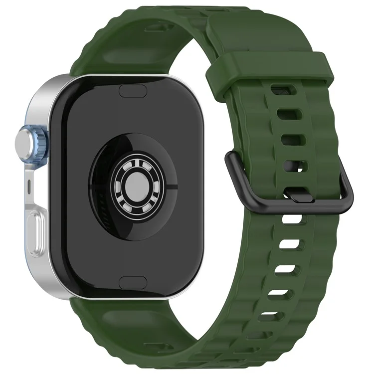 Silicone Strap with Black Buckle for Huawei Watch Fit 4 Pro / 4 / 3 Breathable Watch Band - Army Green