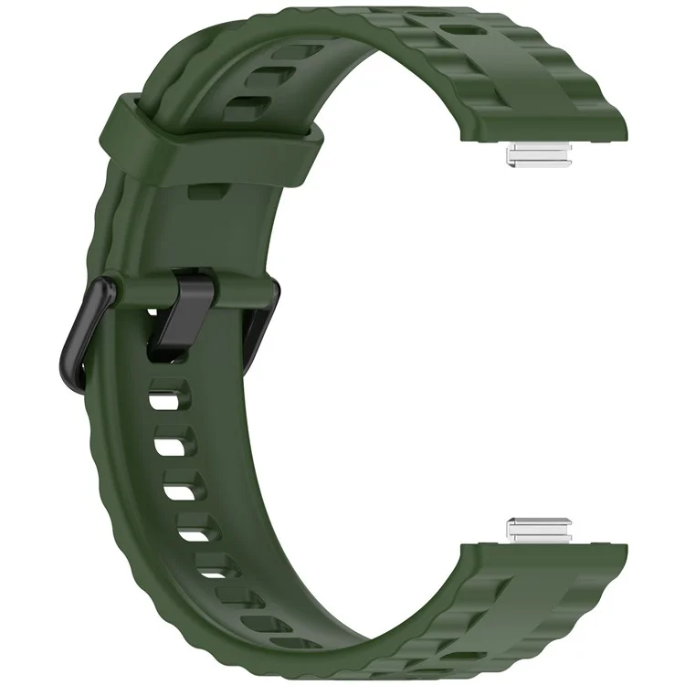 Silicone Strap with Black Buckle for Huawei Watch Fit 4 Pro / 4 / 3 Breathable Watch Band - Army Green