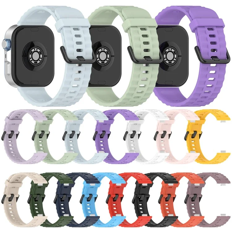 Silicone Strap with Black Buckle for Huawei Watch Fit 4 Pro / 4 / 3 Breathable Watch Band - Army Green