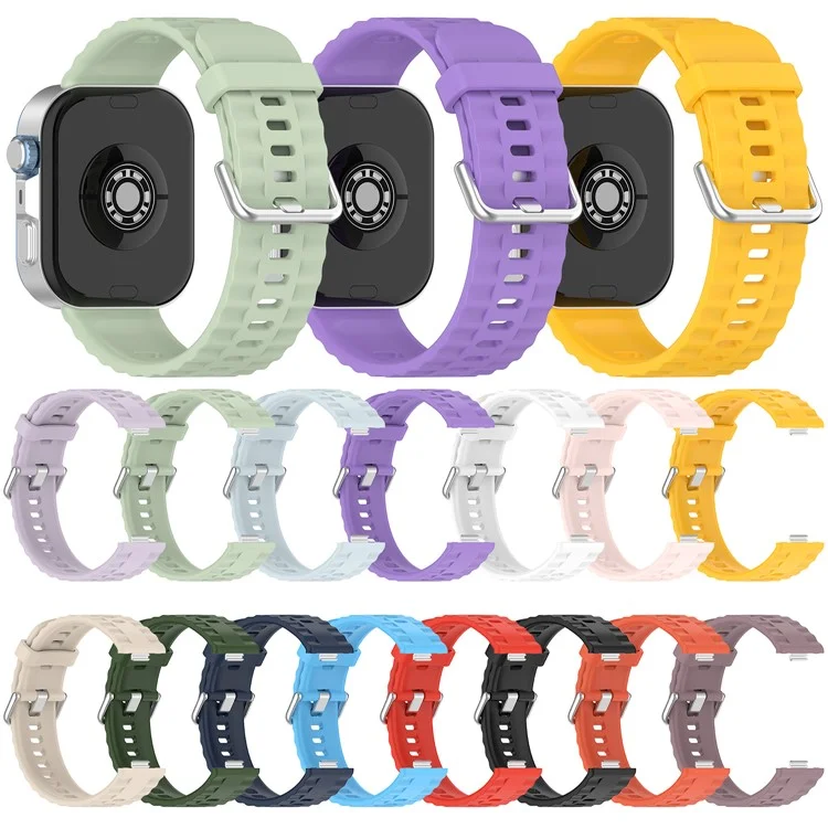 Silikon-Armband mit Silberschnalle für Huawei Watch Fit 4 Pro / 4 / 3 Atmungsaktives Uhrenarmband - Schwarz