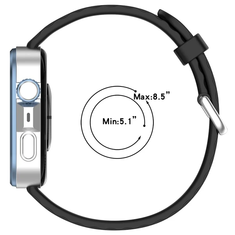 Silikon-Armband mit Silberschnalle für Huawei Watch Fit 4 Pro / 4 / 3 Atmungsaktives Uhrenarmband - Schwarz