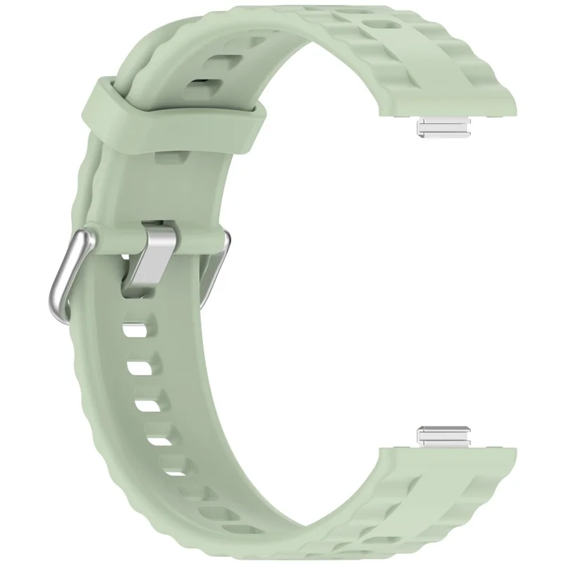 Silicone Strap with Silver Buckle for Huawei Watch Fit 4 Pro / 4 / 3 Breathable Watch Band - Green