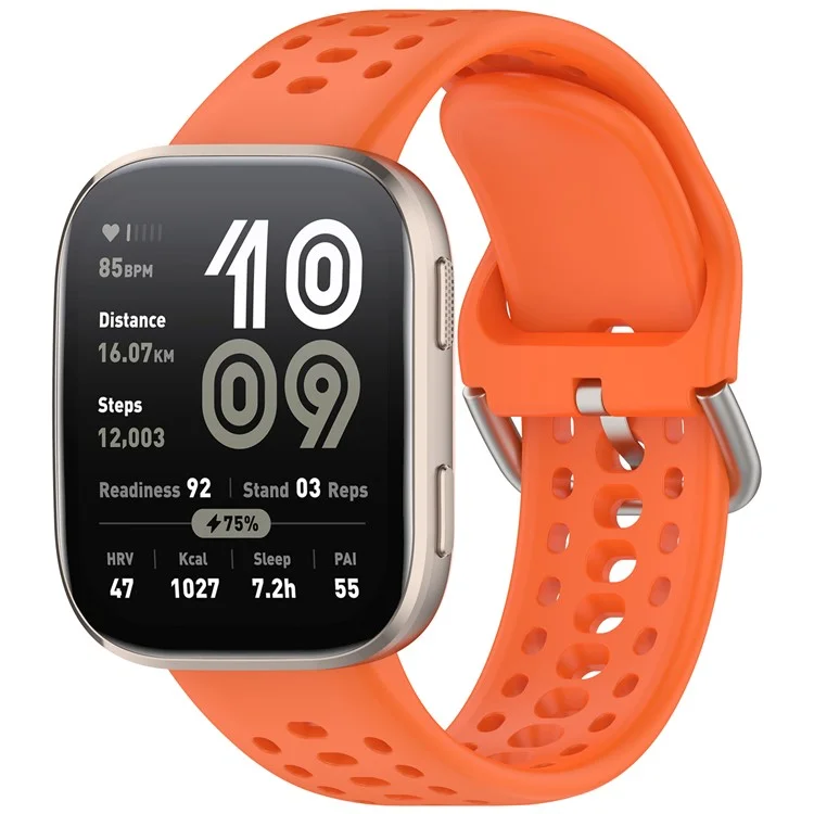 Für Huami Amazfit Bip 6 (A2435) Silikonarmband mit Mehrlochmuster Smartwatch-Armband - Orange