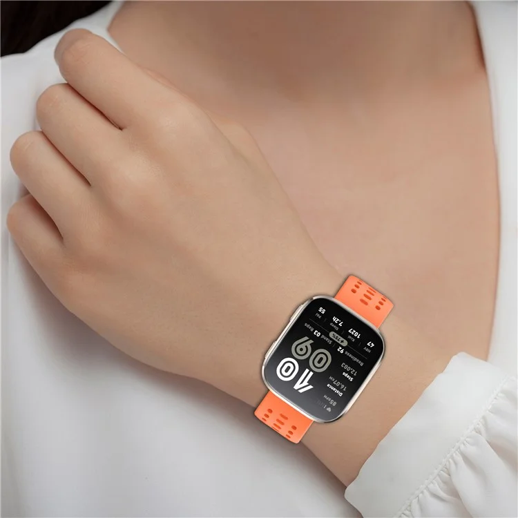 Für Huami Amazfit Bip 6 (A2435) Silikonarmband mit Mehrlochmuster Smartwatch-Armband - Orange