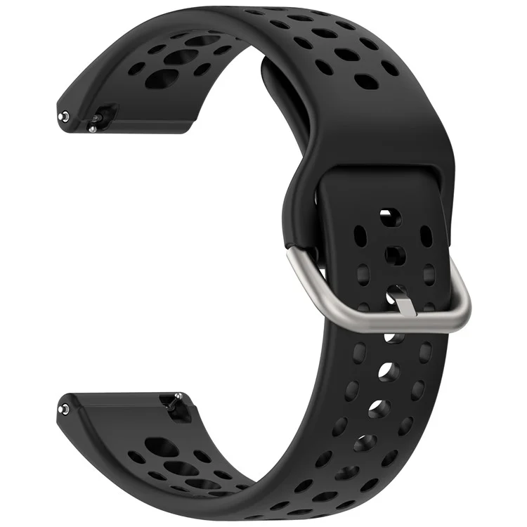For Huami Amazfit Bip 6 (A2435) Silicone Strap Multi Hole Design Smart Watch Band - Black