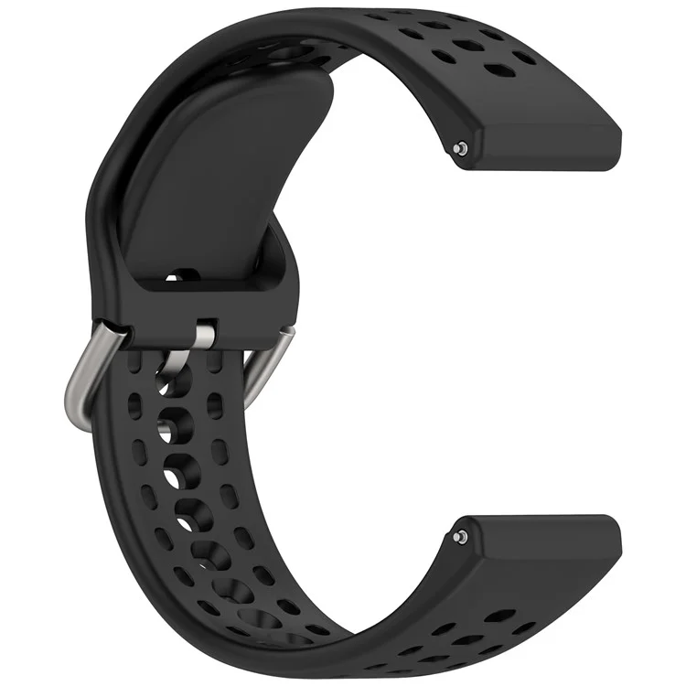 For Huami Amazfit Bip 6 (A2435) Silicone Strap Multi Hole Design Smart Watch Band - Black