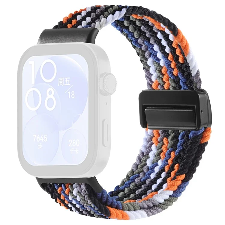 Replacement Strap for Huawei Watch Fit 4 Pro / 4 / 3 Nylon Braided Watch Band with Magnetic Buckle (Metal Joint) - Cowboy