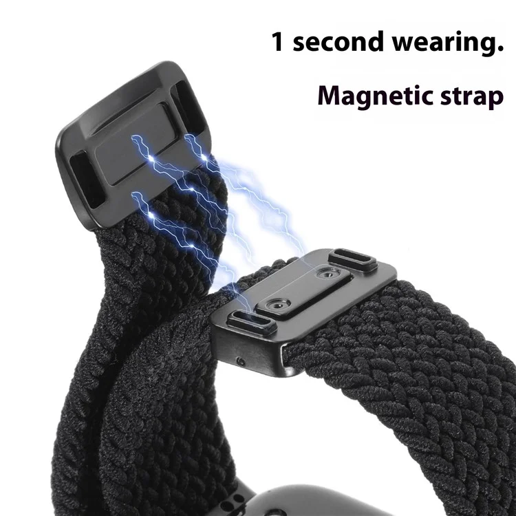 Replacement Strap for Huawei Watch Fit 4 Pro / 4 / 3 Nylon Braided Watch Band with Magnetic Buckle (Metal Joint) - Cowboy