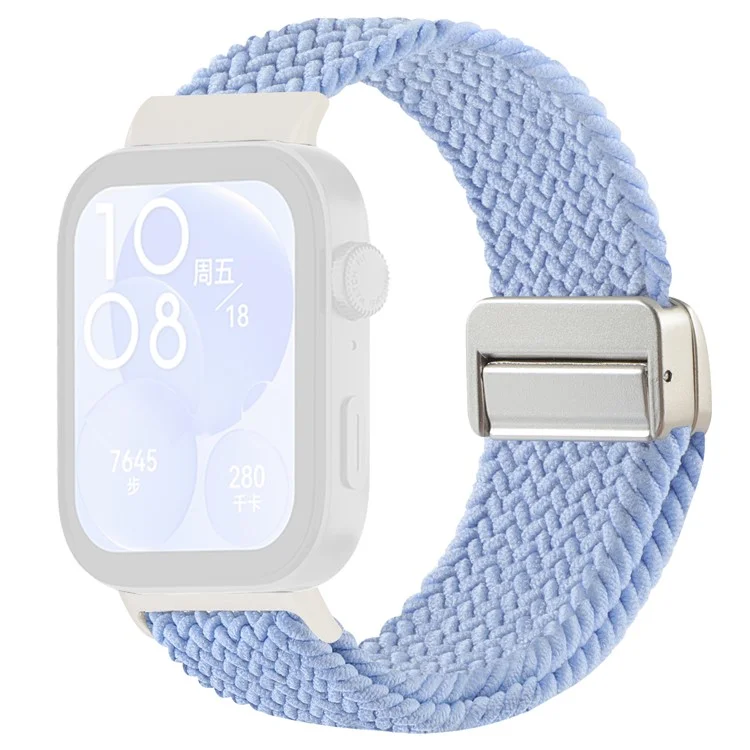 Replacement Strap for Huawei Watch Fit 4 Pro / 4 / 3 Nylon Braided Watch Band with Magnetic Buckle (Metal Joint) - Blue