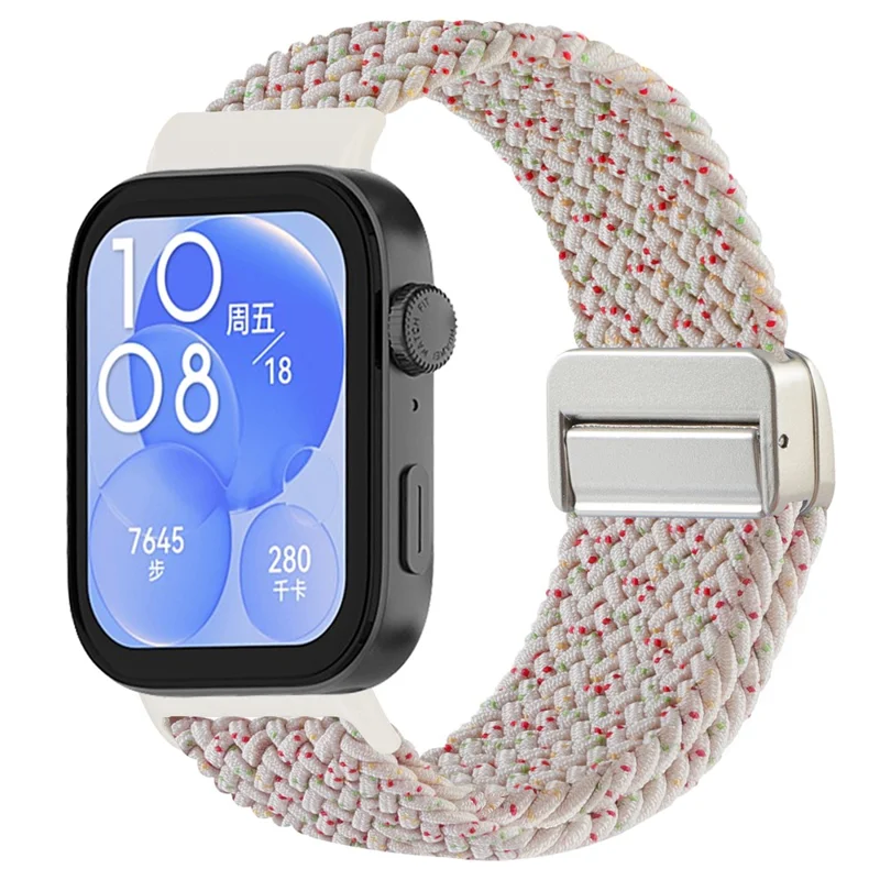 Correa de Repuesto para Huawei Watch Fit 4 Pro / 4 / 3 Correa de Reloj Trenzada de Nailon con Hebilla Magnética (Articulación de Metal) - Multicolor Estelar
