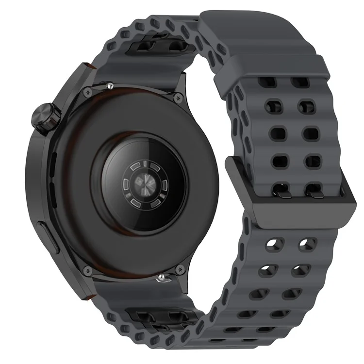 22mm Watch Band for for Huawei Watch GT 5 46mm / Samsung Galaxy Watch3 45mm Dual Color Silicone Strap - Black / Black