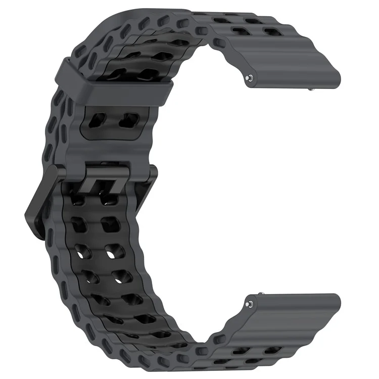 22mm Watch Band for for Huawei Watch GT 5 46mm / Samsung Galaxy Watch3 45mm Dual Color Silicone Strap - Black / Black