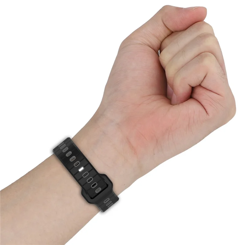 For Garmin Vivoactive 6 Silicone Watch Band 20mm Horizontal Stripe Reverse Buckle Wrist Strap - Olive Green+Black