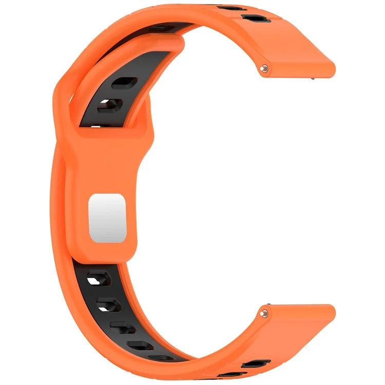 Per Garmin Venu 3 Cinturino in Silicone per Orologio 22mm a Righe Orizzontali con Fibbia Inversa - Arancione+Nero