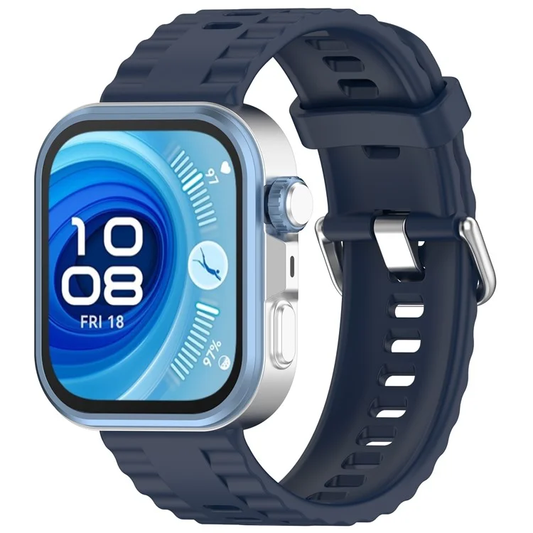 Watch Band for Huawei Watch Fit 4 / Fit 4 Pro / Fit 3 Silicone Sports Replacement Strap - Midnight Blue