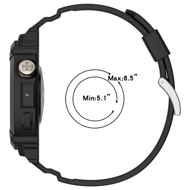 Pulseira de Silicone com Caixa Integrada para Smartwatch vivo Watch 5 / Watch 3 - Preto