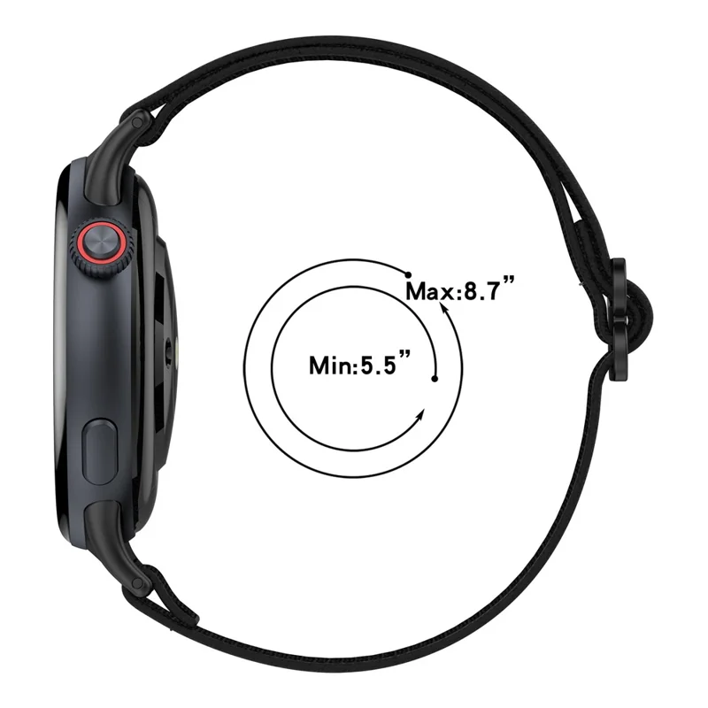 Per vivo Watch 5 Cinturino Intrecciato in Nylon Elastico con Chiusura Scorrevole - Nero