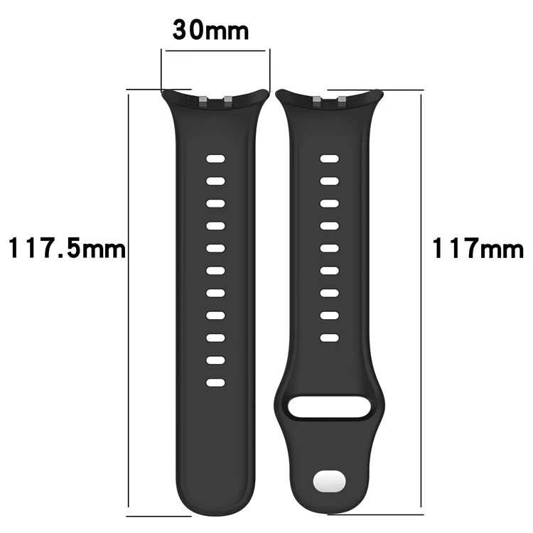 For vivo Watch 5 Sports Silicone Watch Band Solid Color Replacement Wrist Strap - Black