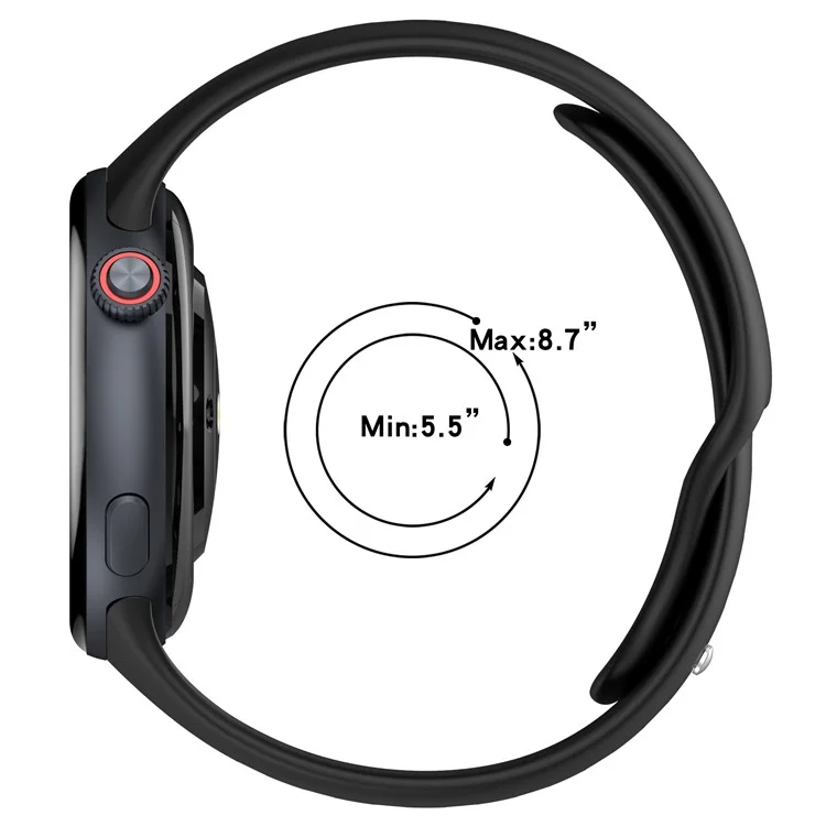 For vivo Watch 5 Sports Silicone Watch Band Solid Color Replacement Wrist Strap - Black