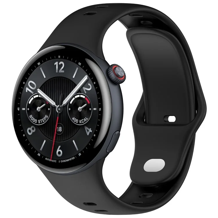 For vivo Watch 5 Sports Silicone Watch Band Solid Color Replacement Wrist Strap - Black