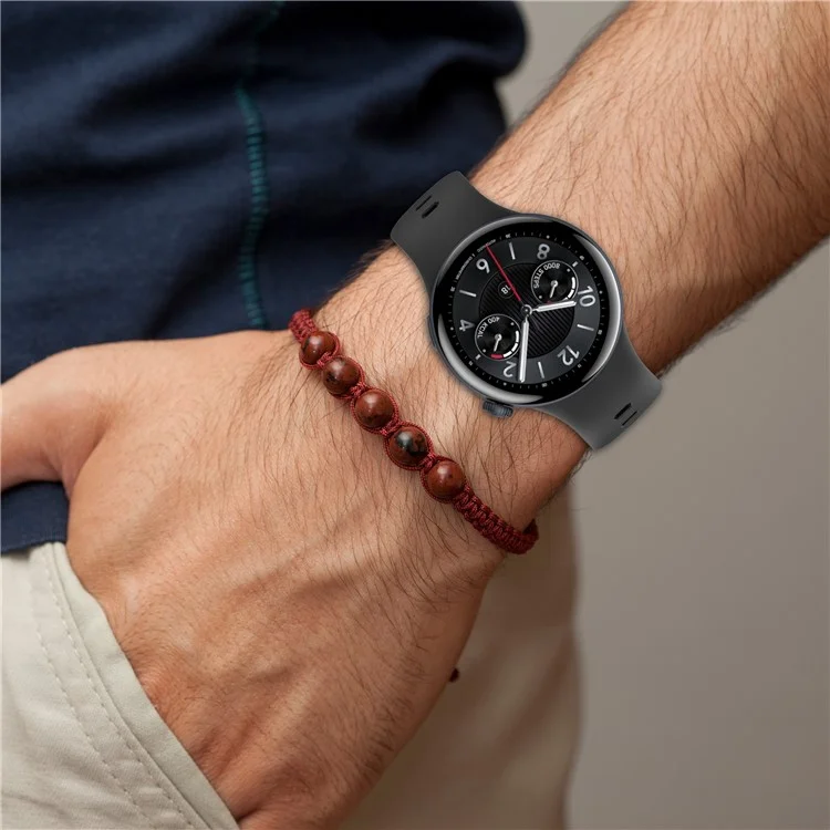 For vivo Watch 5 Sports Silicone Watch Band Solid Color Replacement Wrist Strap - Black